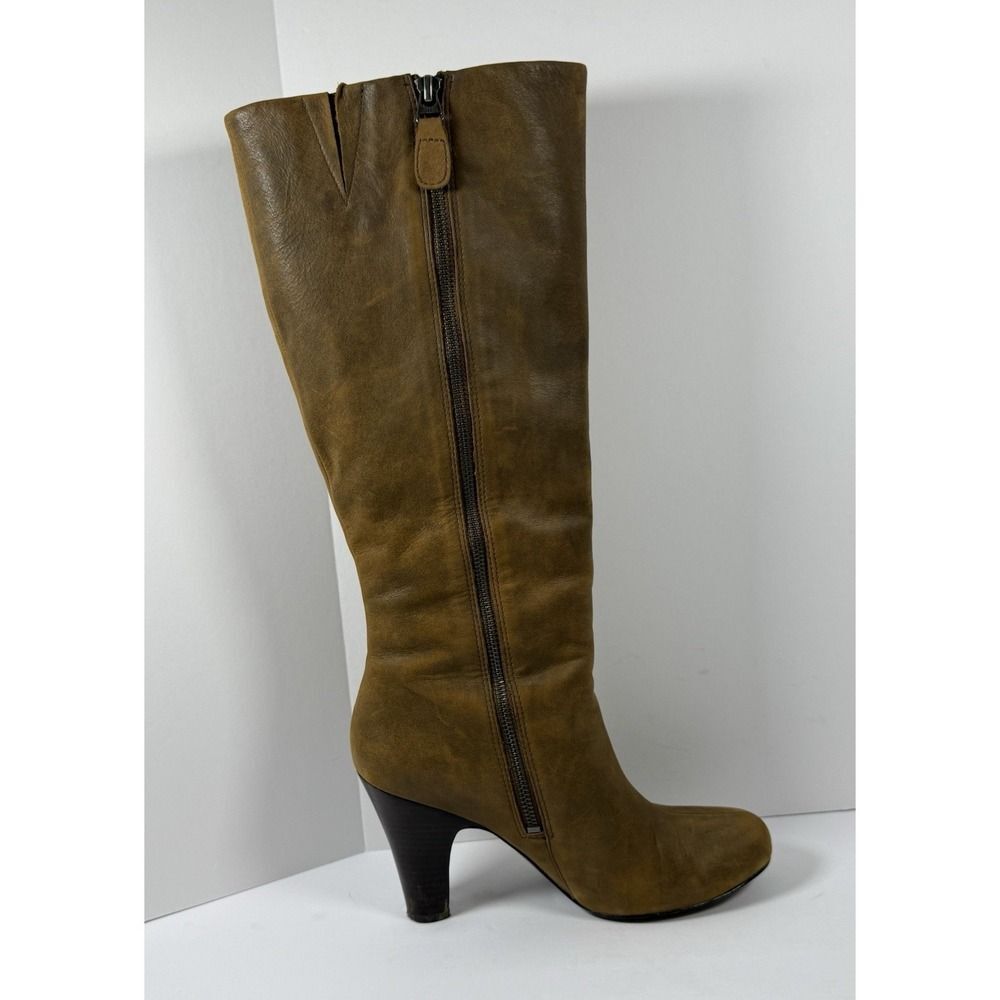 Fossil Tall Leather Riding Boots Brown Zip Classic Knee Western Academia Women 8 - Picture 11 of 16